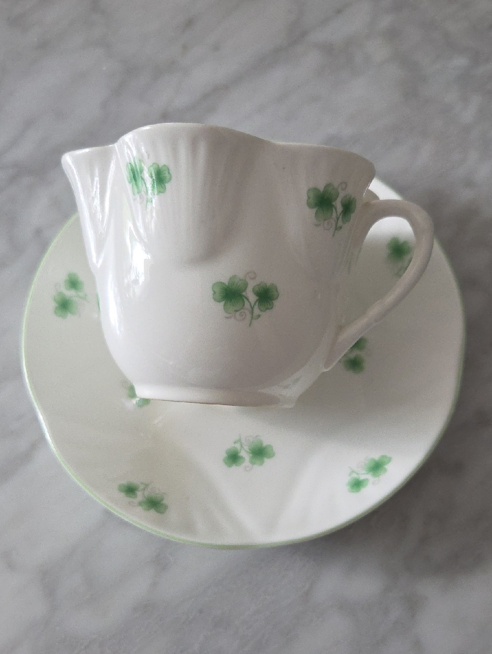 Crown Straffordshire England Porcelain Teacup And Saucer